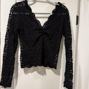 Zara Black Lace Blouse